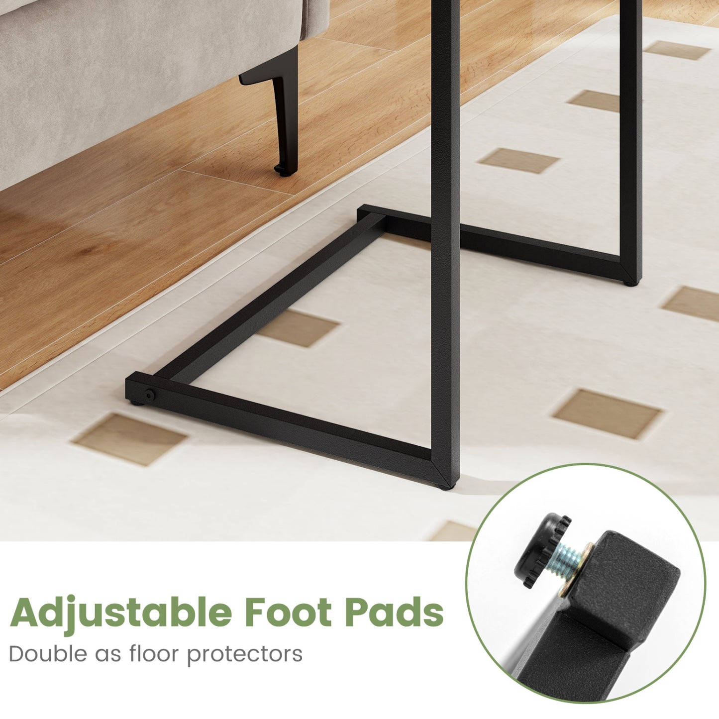C-Shaped Side Table, Sofa Snack End Table, Black End & Side Tables at Gallery Canada