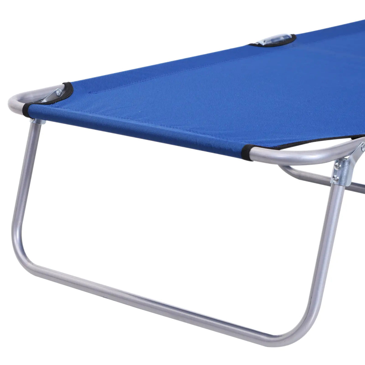 Outdoor Lounge Chair, Adjustable Folding Chaise, Tanning Chair with Shade, Blue