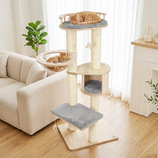 Cat Tree for Indoor Kittens with Top Perch, Gray Cat Trees Condos & Scratchers Gray at Gallery Canada