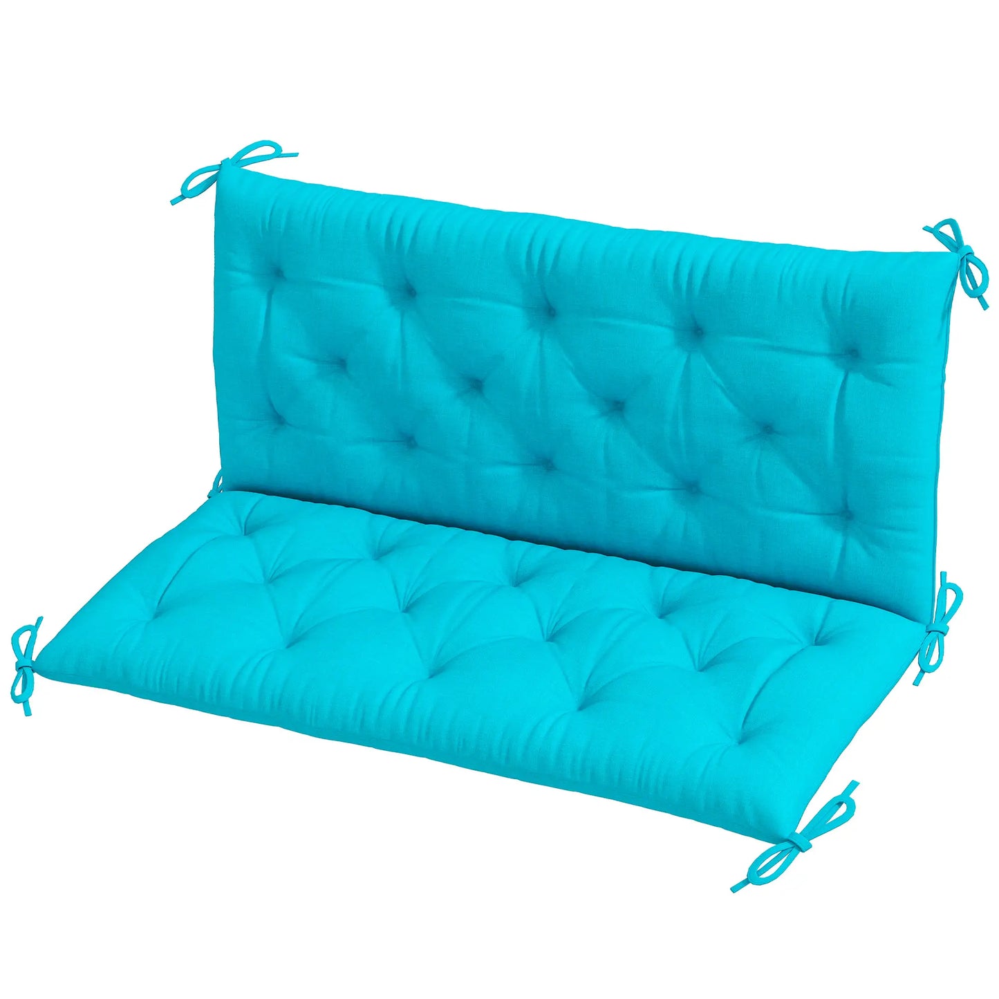 2 Seater Garden Bench Cushion, Thick Outdoor Non-Slip, 47" x 43" x 5", Turquoise Patio Chair Cushions at Gallery Canada