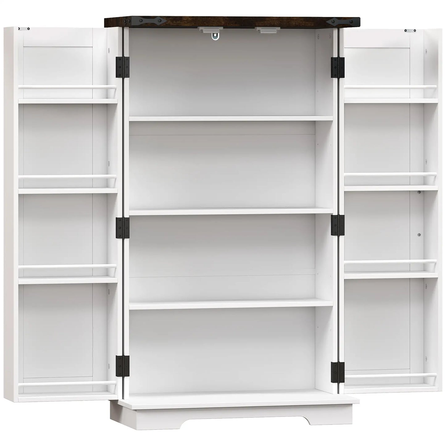 Farmhouse Kitchen Pantry Cabinet, Adjustable Shelves, White Kitchen Pantry Cabinets at Gallery Canada