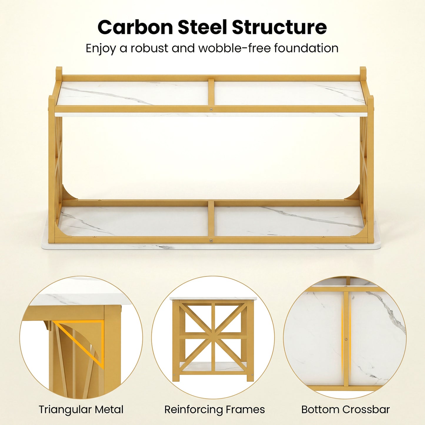 Coffee Table 2-Tier with Storage Shelf, & Golden, White Coffee Tables at Gallery Canada