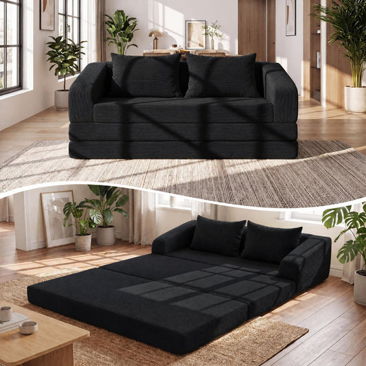 Corduroy Loveseat Sleeper Sofa, Living Room Bedroom, Black Sofas & Loveseats Black at Gallery Canada