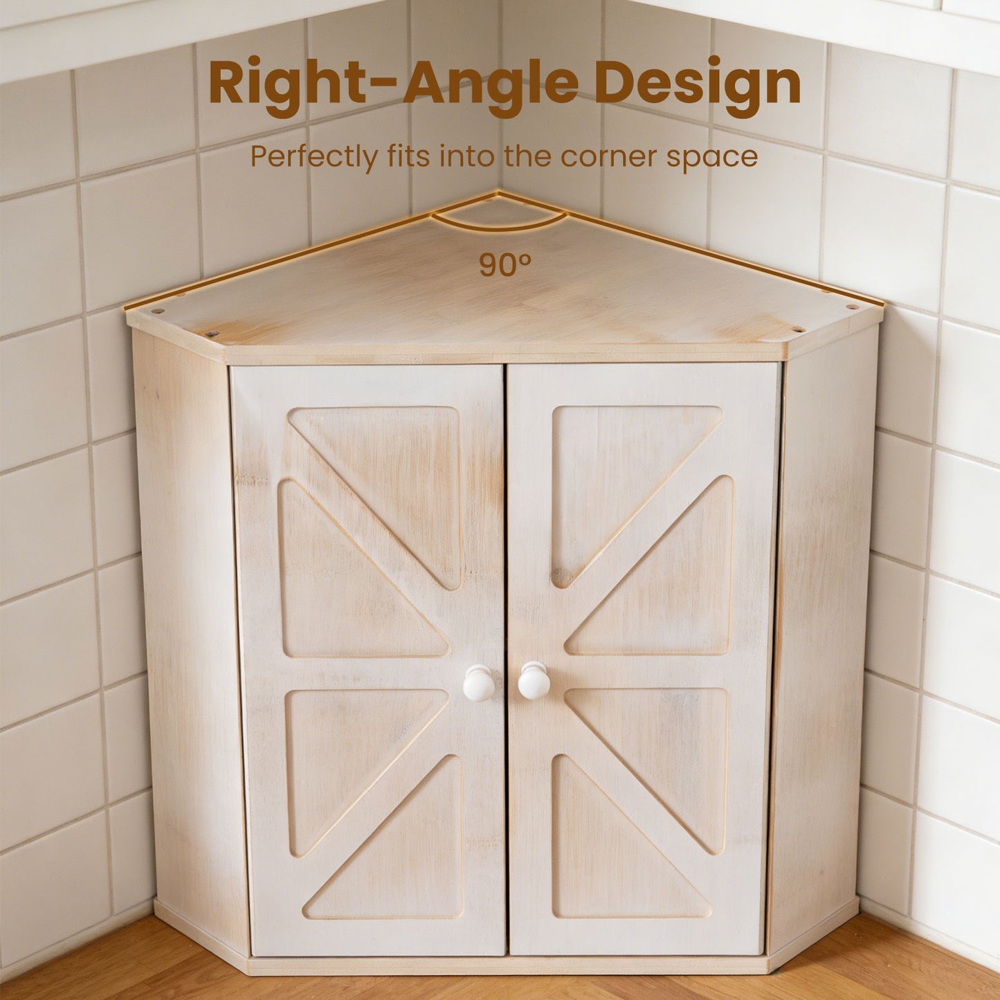 Corner Bread Box for Kitchen Counter Bamboo Double Layer Breadbox Organizer, White Sideboards Cabinets & Buffets at Gallery Canada