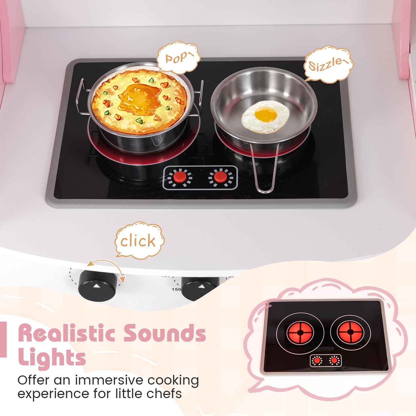 Corner Kids Play Kitchen With Washing Machine, Ice Maker, Pink Play Kitchen Sets at Gallery Canada