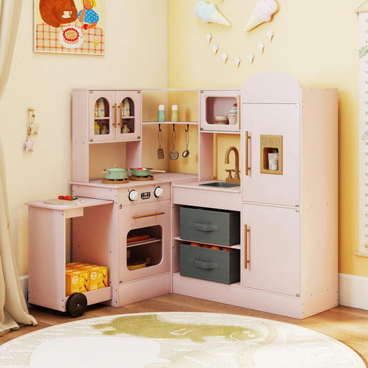 Kids Corner Kitchen With Lights And Sounds, Ages 3+, Pink Play Kitchen Sets Pink at Gallery Canada