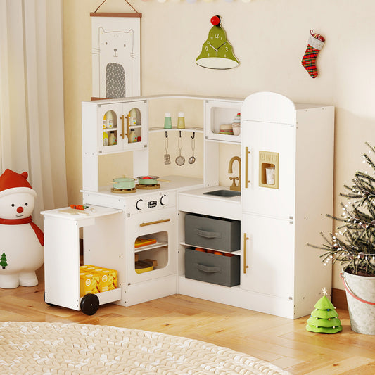 Kids Corner Kitchen With Lights And Sounds, White Play Kitchen Sets White at Gallery Canada