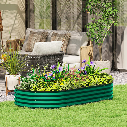 6' x 3' x 1' Galvanized Raised Garden Bed, Green Outdoor Planter Box, Green Galvanized Planter Boxes Green at Gallery Canada