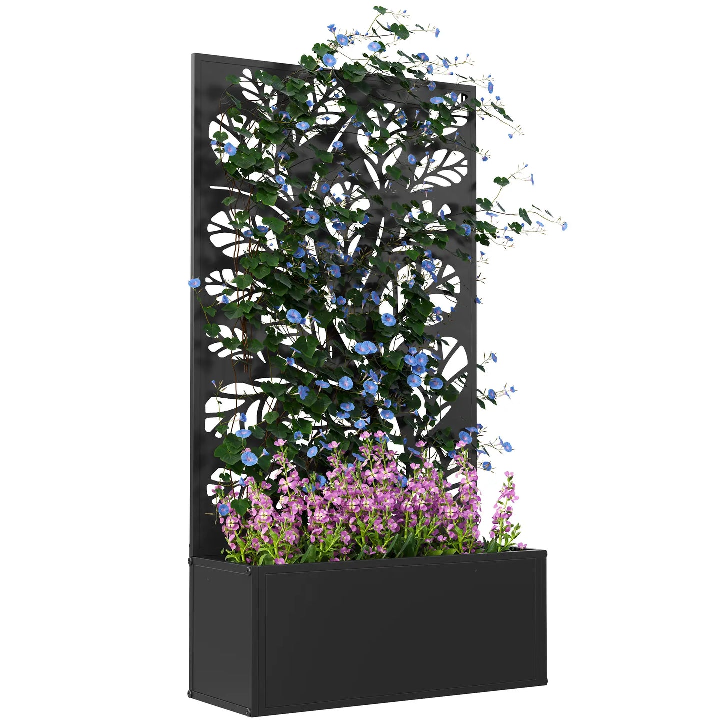 Metal Raised Garden Bed with Privacy Panel, Freestanding or Wall Mounted Outdoor Planter Box for Garden, Patio Raised Garden Beds at Gallery Canada
