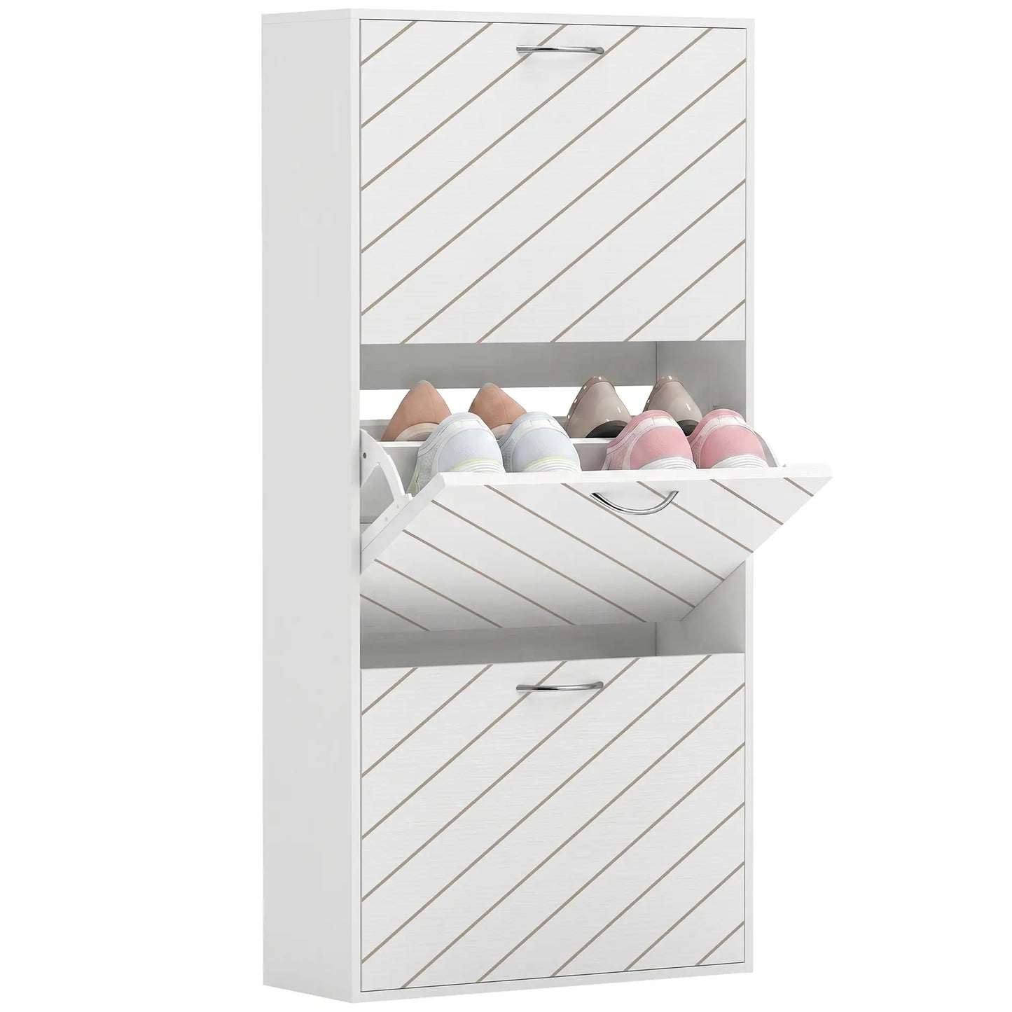 Shoe Storage Cabinet With 3 Flip Drawers, White Shoe Storage Cabinets & Racks at Gallery Canada