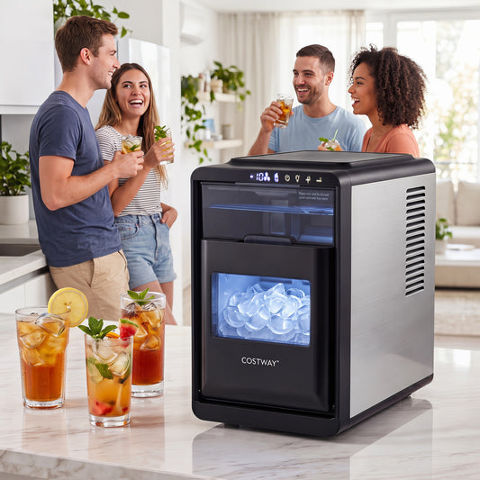 Crescent Ice Maker Countertop 26 Lbs/24H Ice Machine with 16 Crescent Cubes, Black Ice Makers Black at Gallery Canada