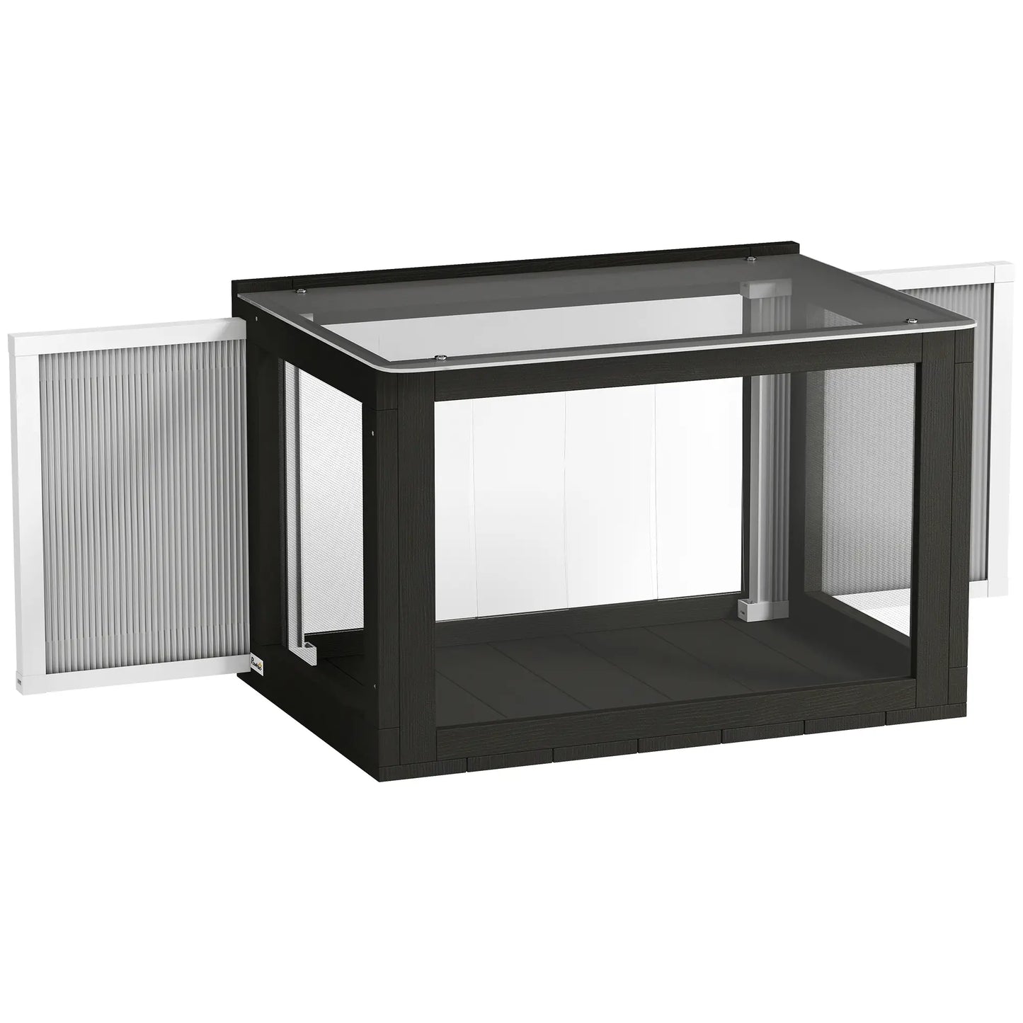 Outdoor Cat Enclosure, Adjustable Cat House, Waterproof Top, 24" x18.5" x16.1", Black White Outdoor Cat Enclosures at Gallery Canada