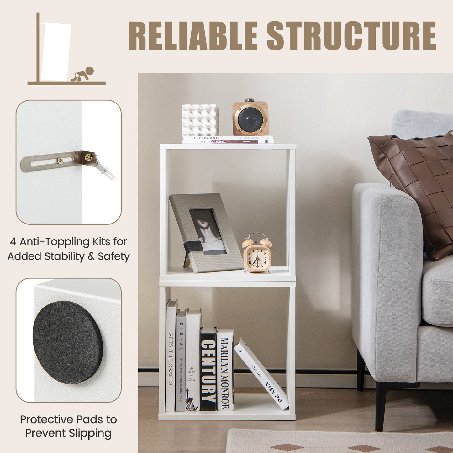 Cube Storage Organizer, Set of 2, White Bookcases at Gallery Canada