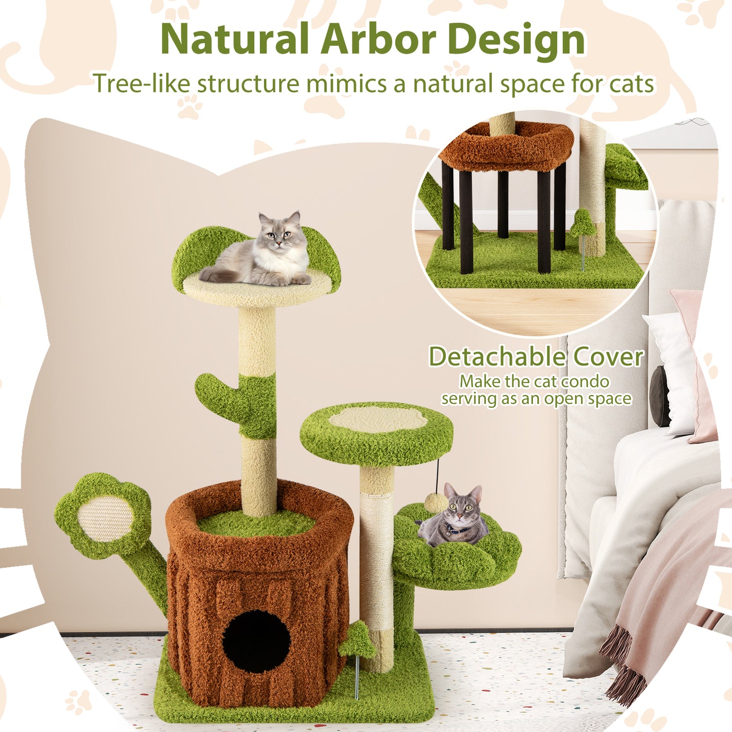 Cute Cat Tree Indoor Pet Jungle Activity Center, Green Cat Trees Condos & Scratchers at Gallery Canada