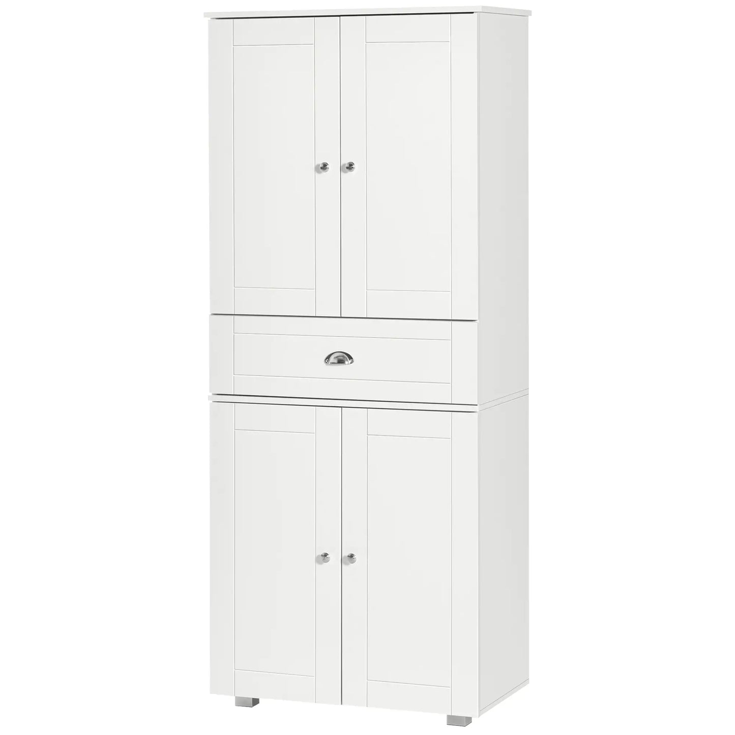 72" Kitchen Pantry Cabinet, 4 Doors, 3 Adjustable Shelves, White Kitchen Pantry Cabinets at Gallery Canada