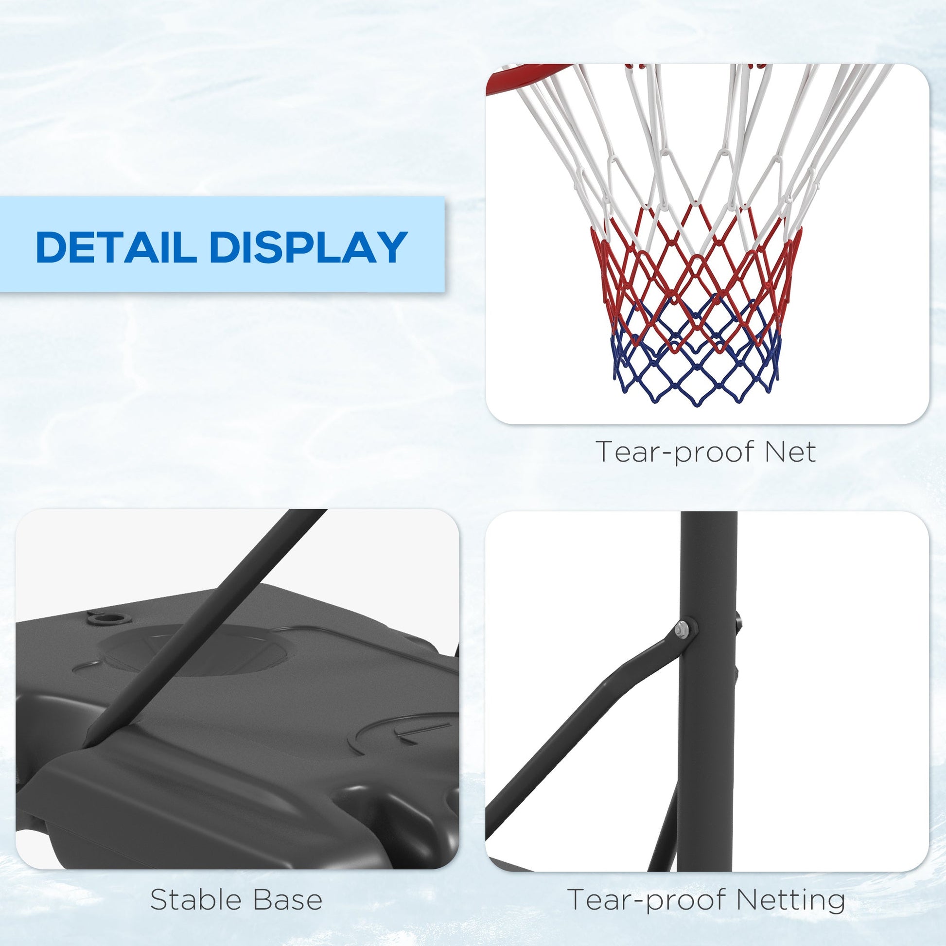 Portable Basketball Hoop, Basketball System, 8-10ft Height Adjustable, with Wheels and Fillable Base at Gallery Canada