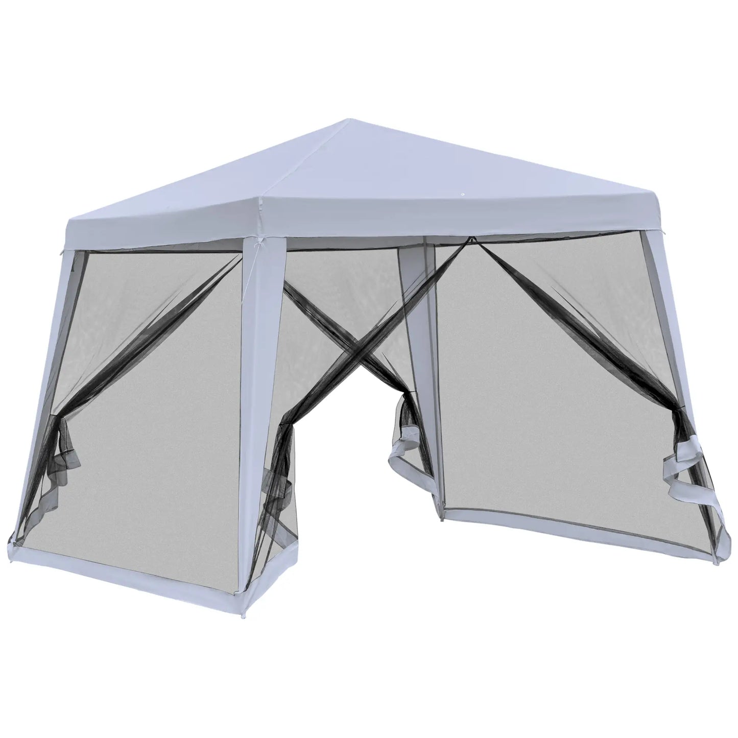 10x10ft Gazebo Tent with Netting, Patio Canopy, Outdoor Sun Shade, Grey Canopy Tents at Gallery Canada