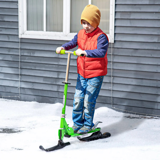 Adjustable Height Snow Scooter Sled for Kids, Over 7 Years, Green Snow Scooters Green at Gallery Canada