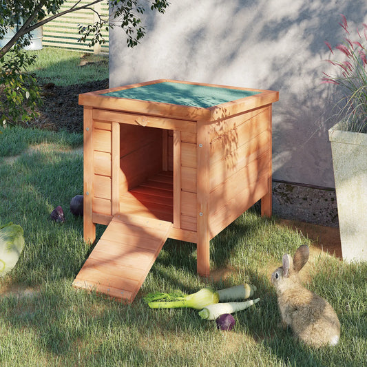 Wooden Rabbit Hutch, Bunny Cage, Outdoor Cat House, 20"x16.5"x17", Orange Rabbit Hutch Red Orange and Green at Gallery Canada