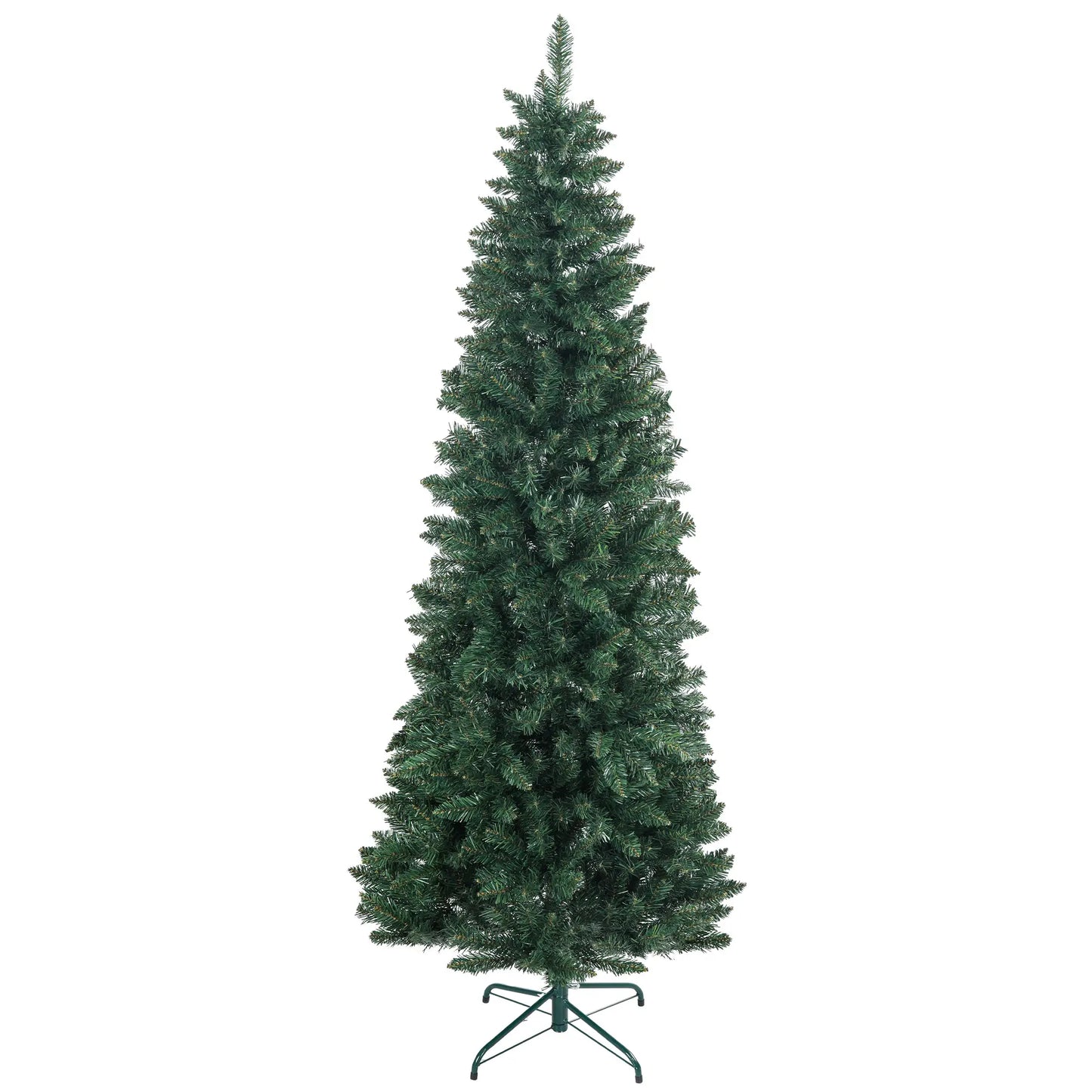 7ft Pencil Artificial Christmas Tree, 687 Branch Tips, Steel Base, Green Pencil Christmas Trees at Gallery Canada