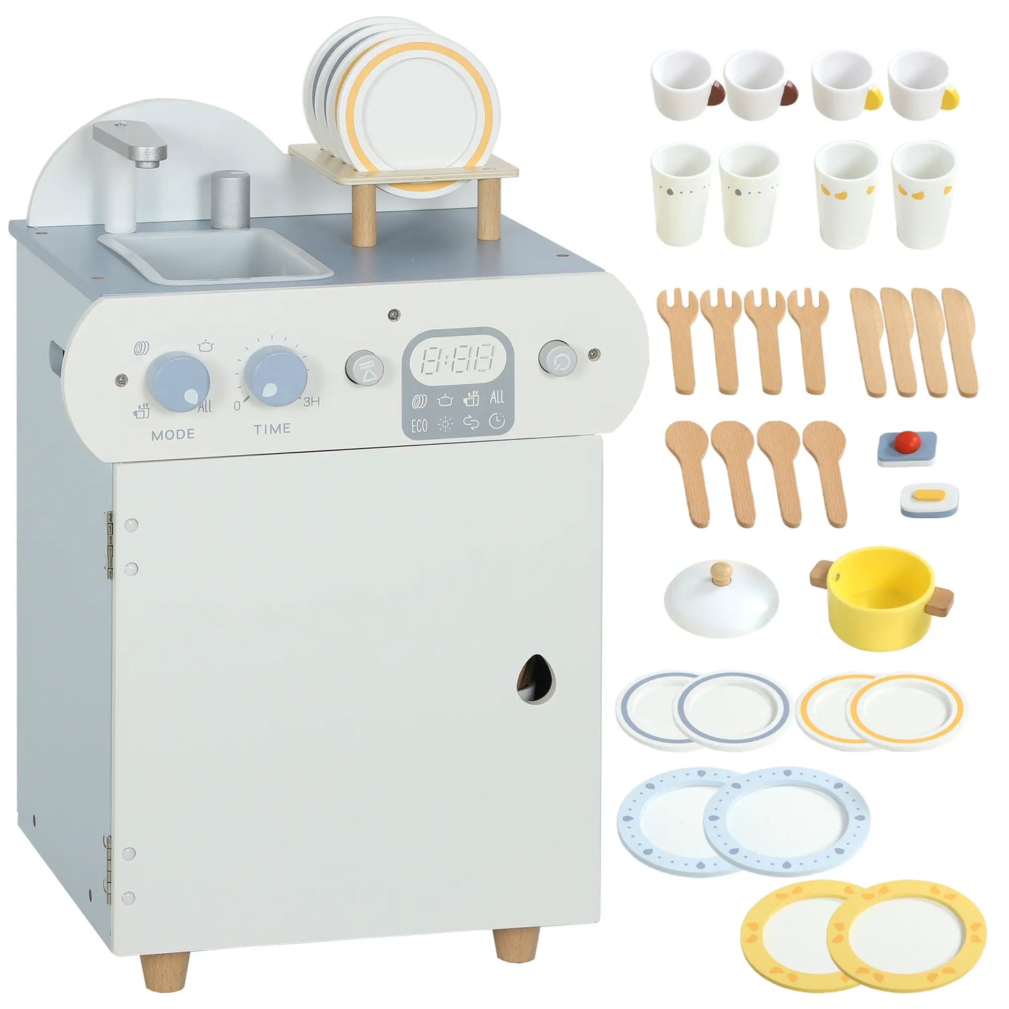 Wooden Dishwasher Playset, Play Sink Toys, Faucet and Accessories Play Kitchen at Gallery Canada