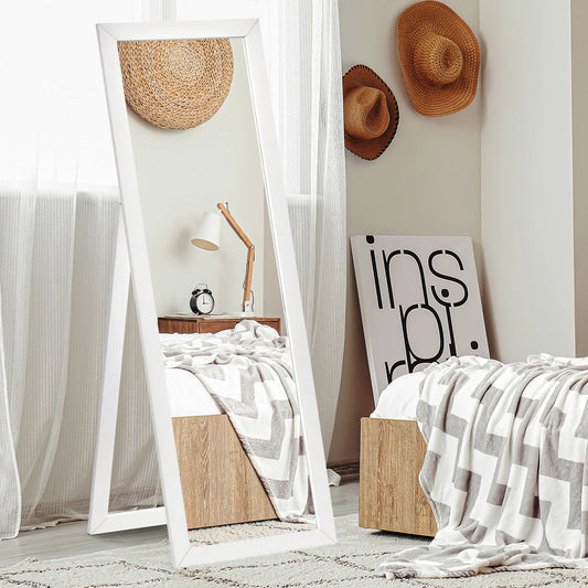 58" x 20" Full Length Mirror, Floor Standing, Bedroom Living Room, White Full Length Mirrors White at Gallery Canada