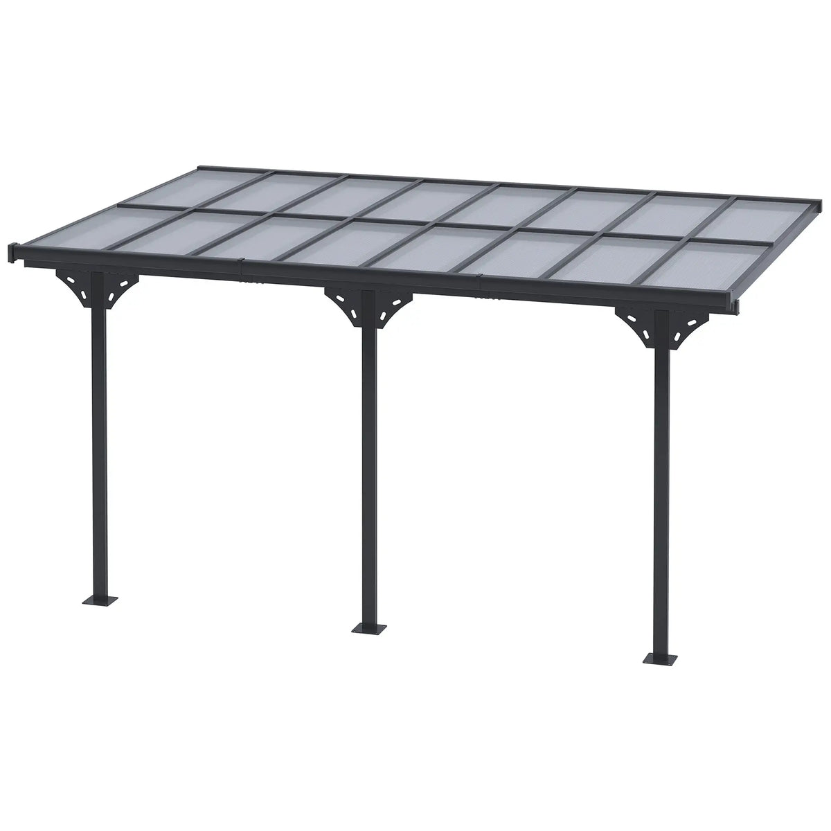 Outsunny Pergola 14x10ft Adjustable Hardtop Gazebo, Grey Pergolas at Gallery Canada