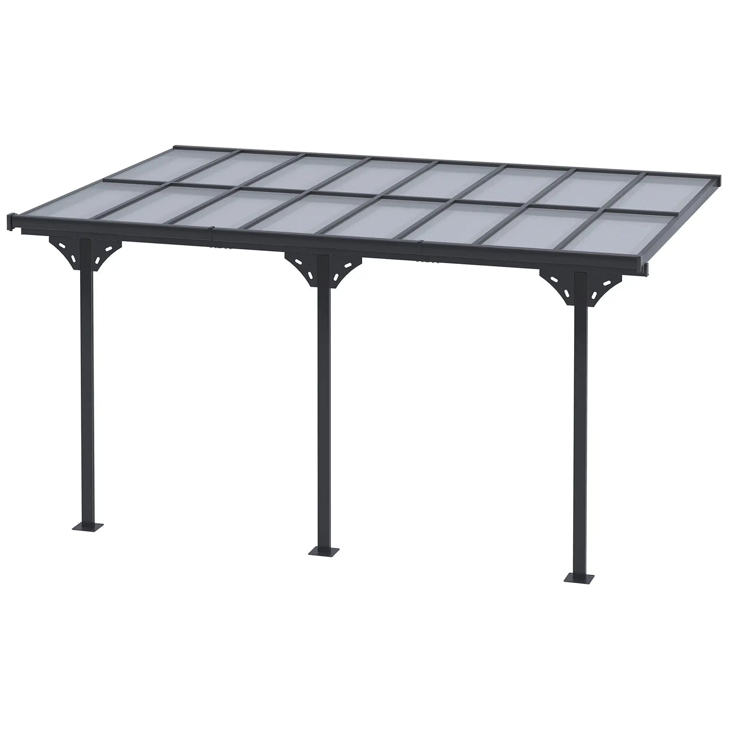 Outsunny Pergola 14x10ft Adjustable Hardtop Gazebo, Grey Pergolas at Gallery Canada