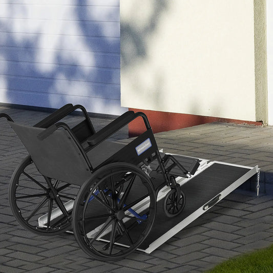Foldable Portable Wheelchair Ramp, 5ft Knee Walker & Wheelchair Ramps Silver and Black at Gallery Canada