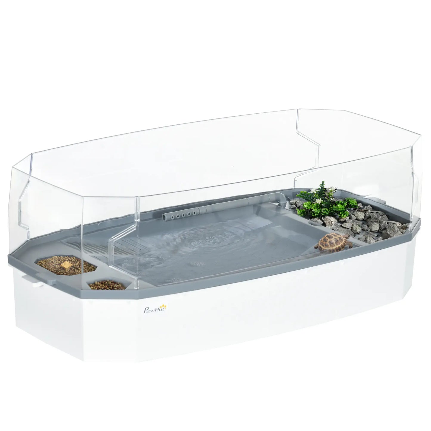 Turtle Tank Kit With Basking Platform, Water Pump, Filter Layer Design