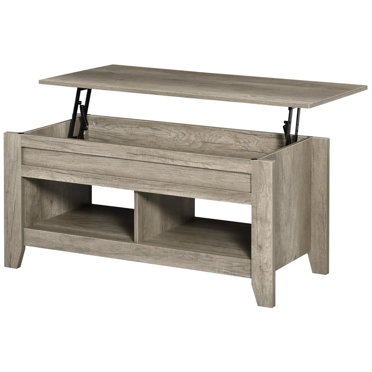 Lift Top Coffee Table, Hidden Storage, Open Shelves, Oak Effect Coffee Tables at Gallery Canada