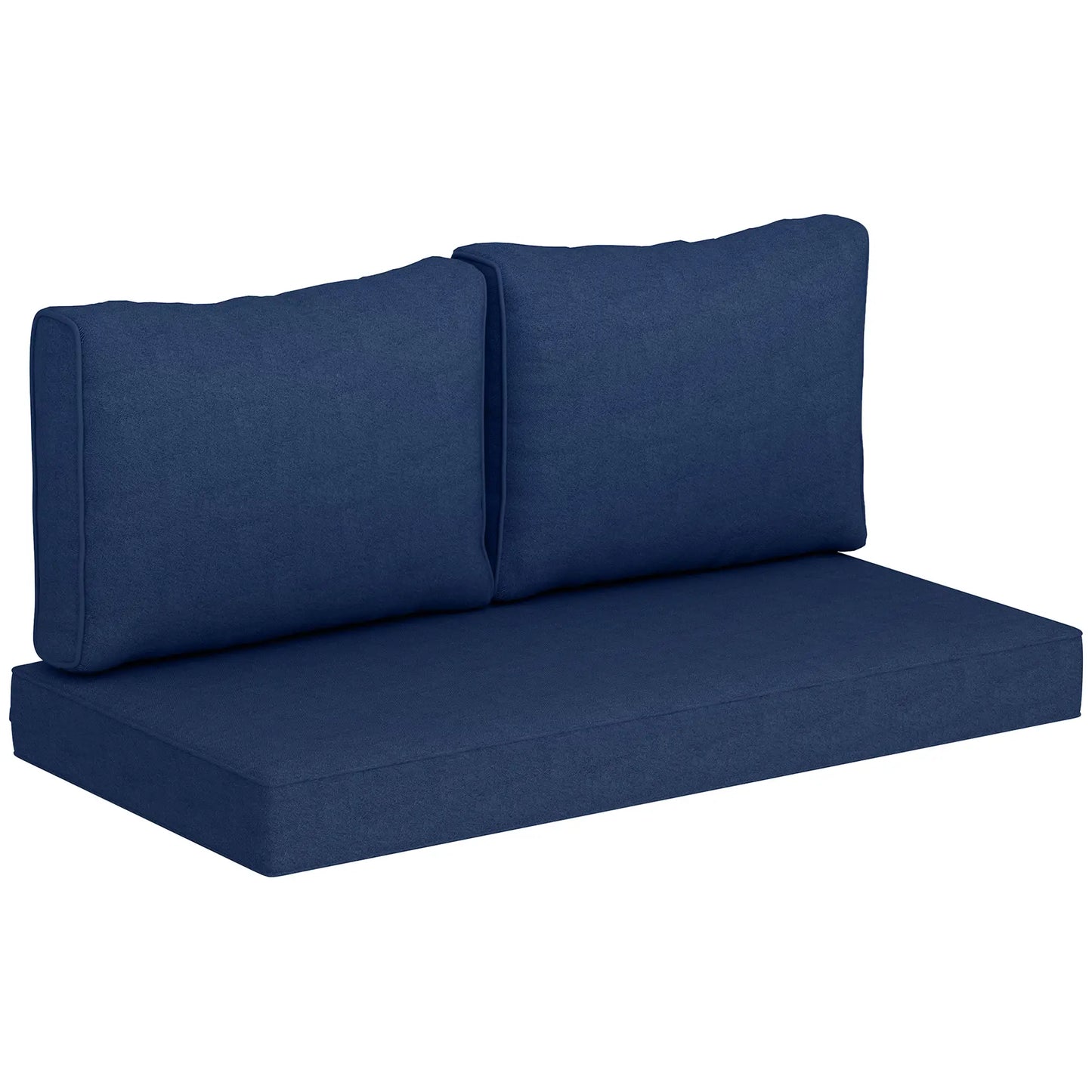2 Seater Outdoor Seat Cushions with Backrest, Fade-Resistant, Navy Blue Patio Chair Cushions at Gallery Canada