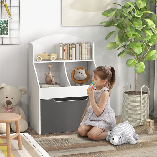 3 Tier Kids Bookcase with Drawer, 2 Storage Compartments, White Baby & Kids Storage White, Grey at Gallery Canada