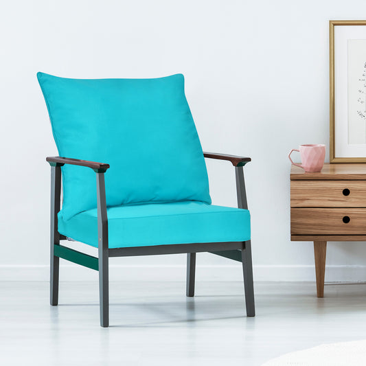 Deep Seat Chair Cushion Pads Set with Rope Belts for Indoor and Outdoor, Turquoise Outdoor Furniture Accessories Turquoise at Gallery Canada