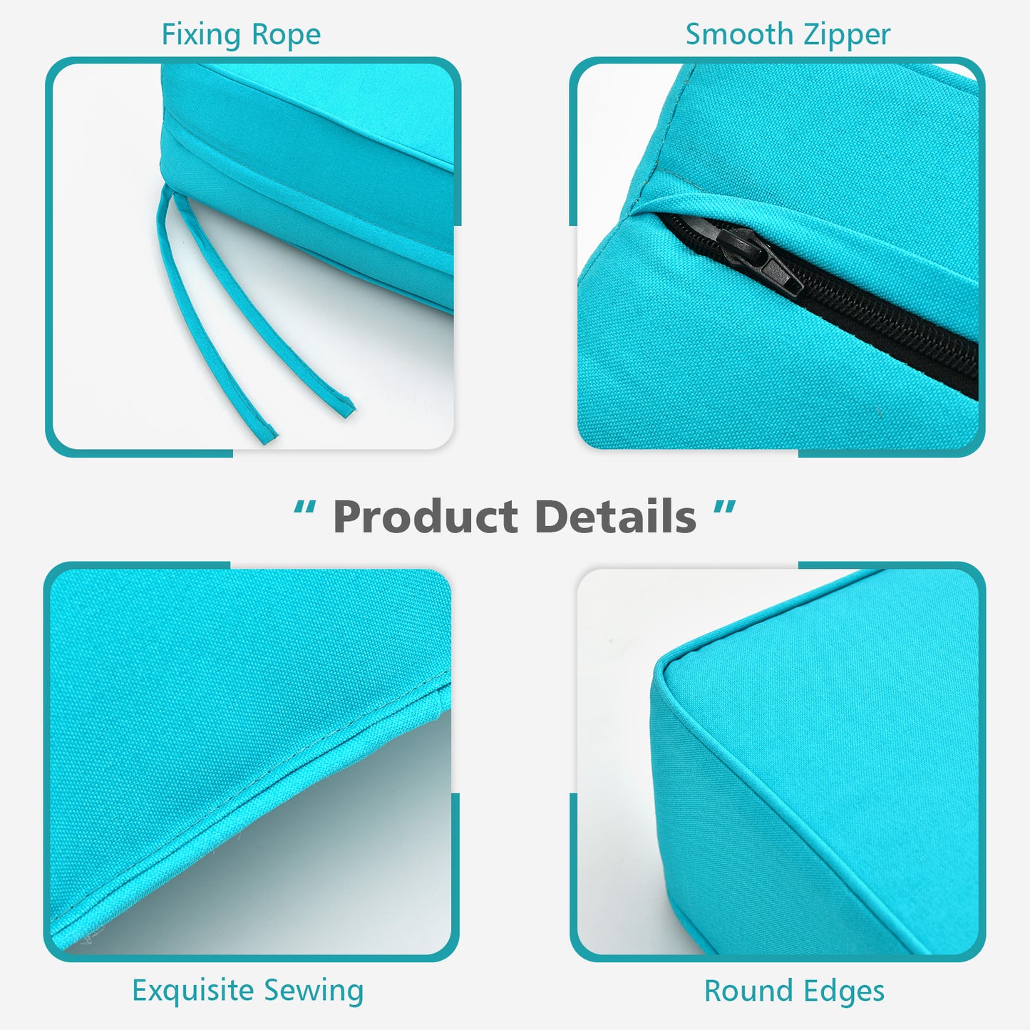 Deep Seat Chair Cushion Set, Indoor Outdoor, Turquoise