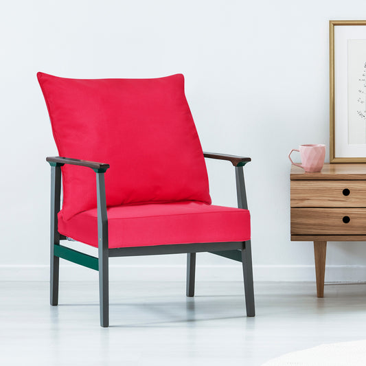 Deep Seat Chair Cushion Pads Set with Rope Belts for Indoor and Outdoor, Red Outdoor Furniture Accessories Red at Gallery Canada