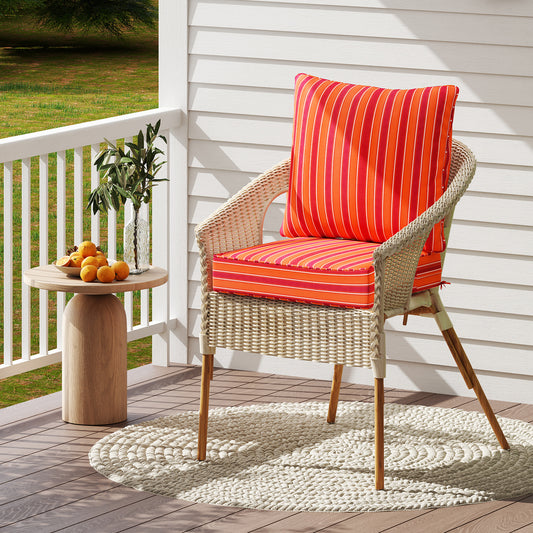 Deep Seat Chair Cushion Pads Set, With Rope Belts, Orange Outdoor Furniture Accessories Orange at Gallery Canada