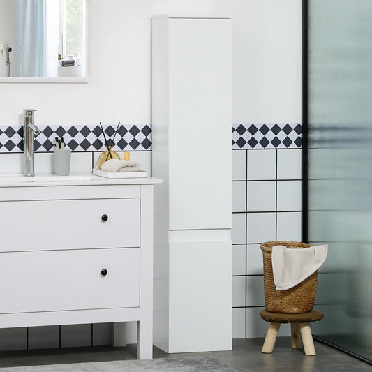 Tall Bathroom Cabinet, Adjustable Shelves, 11.8" x 11" x 6", White Bathroom Cabinets White at Gallery Canada