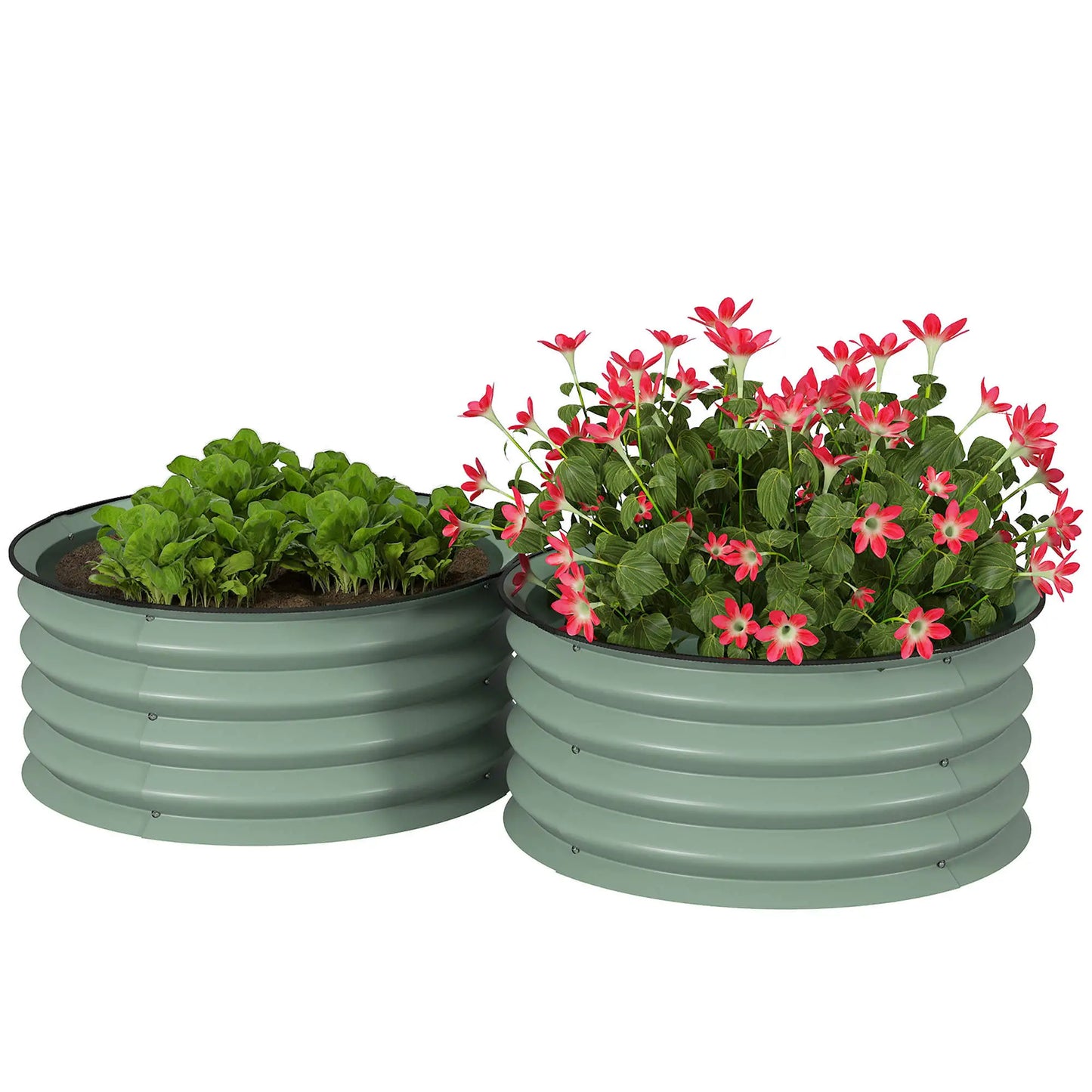 Set of 2 Raised Garden Beds, Metal Planter Box, Easy Assembly, Green Raised Garden Beds at Gallery Canada
