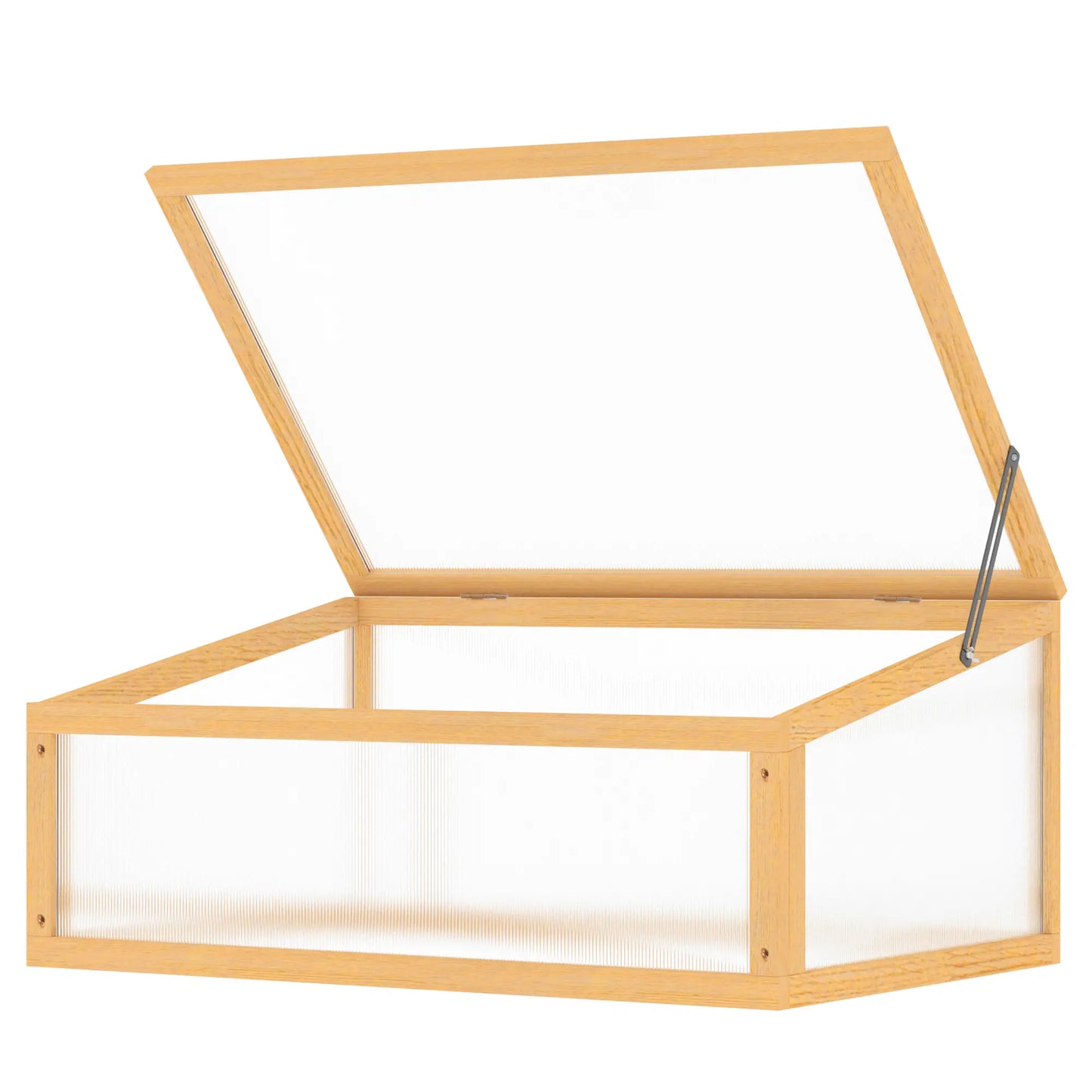 Portable Wooden Cold Frame Greenhouse, Openable Top, 35.5"x23.5"x15.75", Light Brown Cold Frame Greenhouses at Gallery Canada