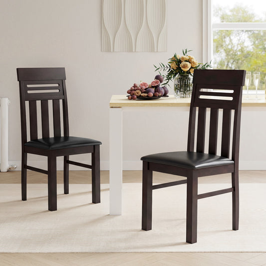 Dining Chairs High Back Dining Room Chairs Set of 2, Brown Dining Chairs Brown at Gallery Canada