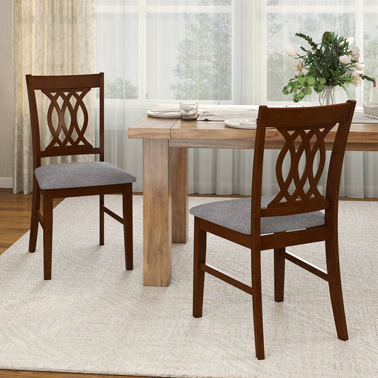 Set of 2 Dining Chairs with Padded Seat, Walnut Dining Chairs Walnut at Gallery Canada