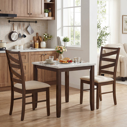 Dining Chairs Set Of 2, Rubber Wood Frames, Brown Dining Chairs Brown at Gallery Canada