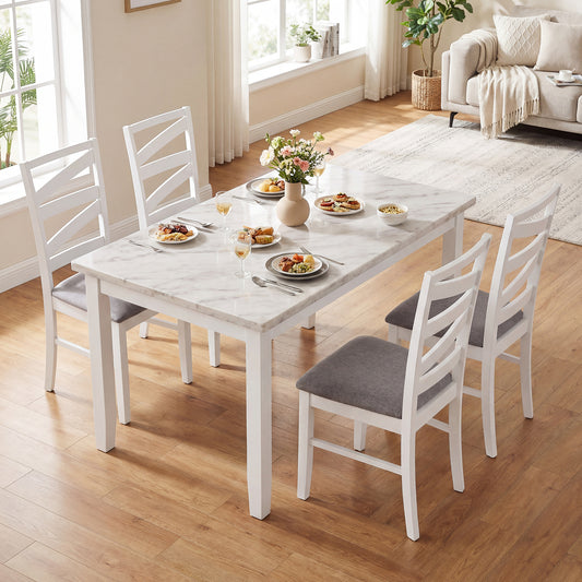 Dining Chairs Set Of 4, Rubber Wood Frames, White Dining Chairs White at Gallery Canada