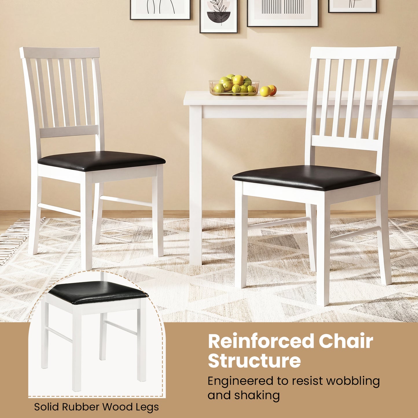 Modern Mid Century Dining Chairs Set Of 2, White Dining Chairs at Gallery Canada