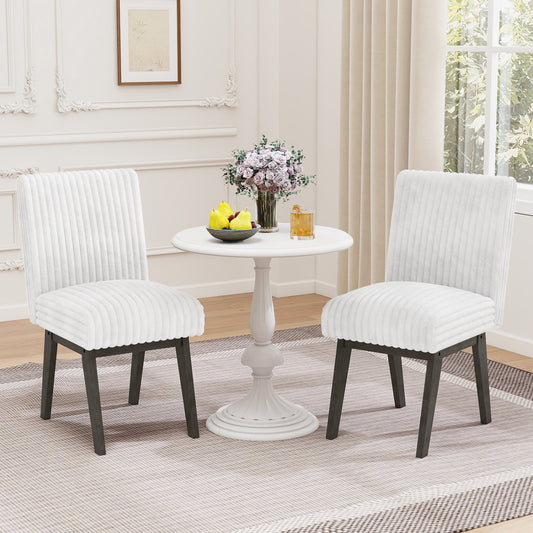 Dining Chairs Set of 2 Fabric Upholstered Kitchen Chairs with Padded Seatand Rubber Wood Legs-Grey, Black & Gray Dining Chairs Black & Gray at Gallery Canada