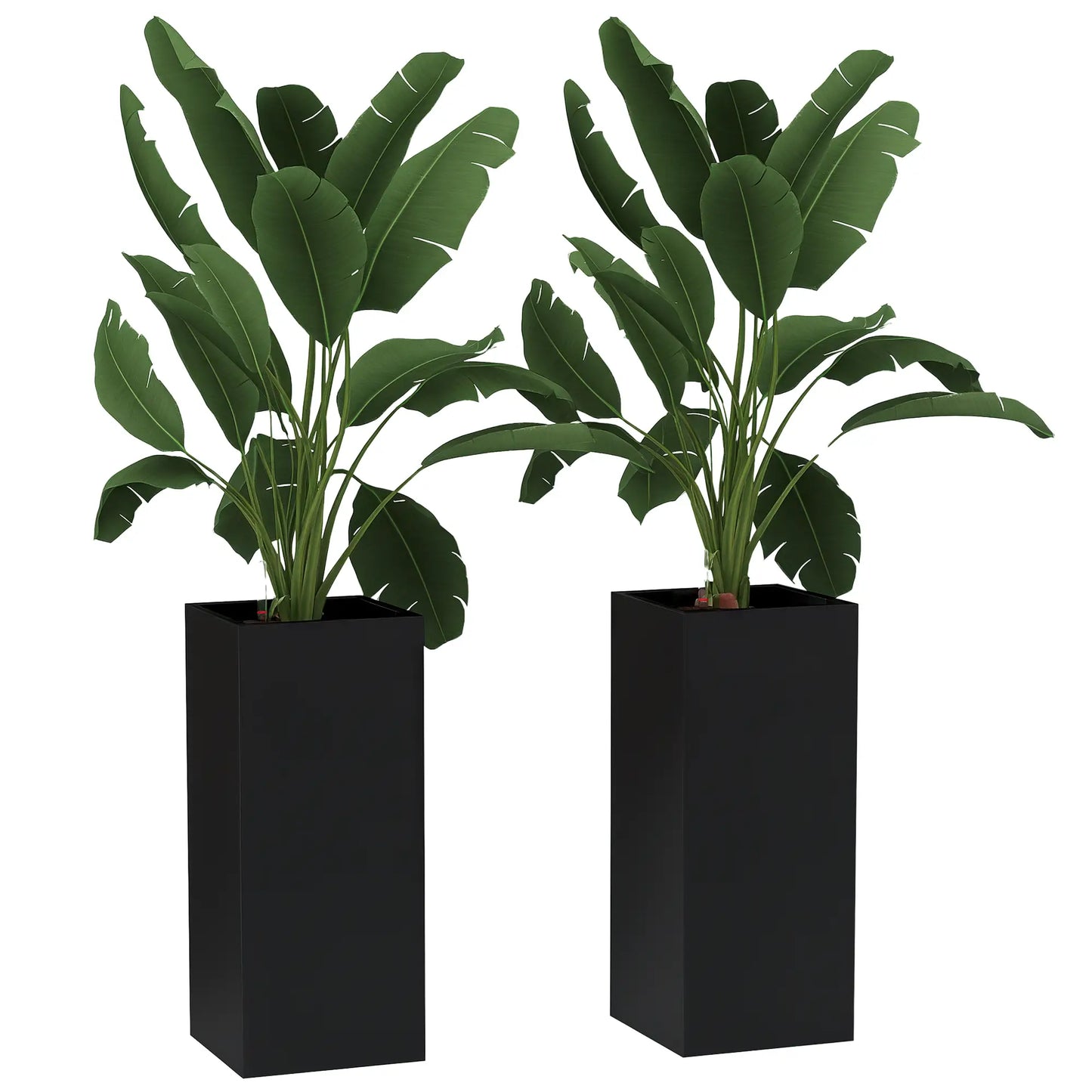 2 Pack 26 Inch Plastic Planter Box, Water Level Indicator, Black Garden Accessories at Gallery Canada