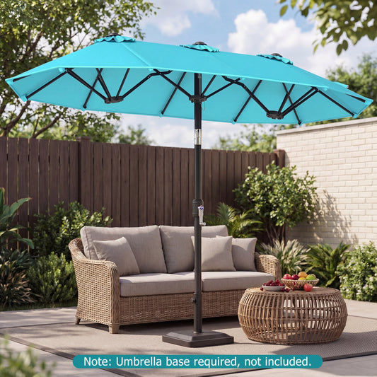 Double-Sided Patio Umbrella, Turquoise Outdoor Umbrellas Turquoise at Gallery Canada