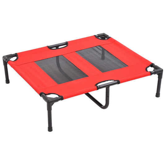 Elevated Dog Bed, Foldable Raised Dog Cot for L Sized Dogs, Indoor &; Outdoor, 36" x 30" x 7", Red at Gallery Canada