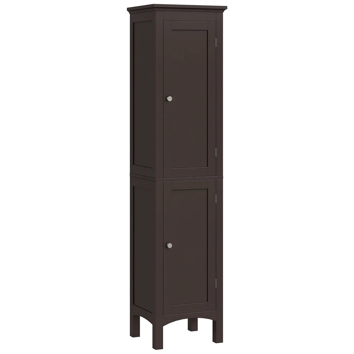 Tall Bathroom Cabinet, Freestanding Storage, Adjustable Shelves, 15" x 13" x 63", Dark Brown Bathroom Cabinets at Gallery Canada